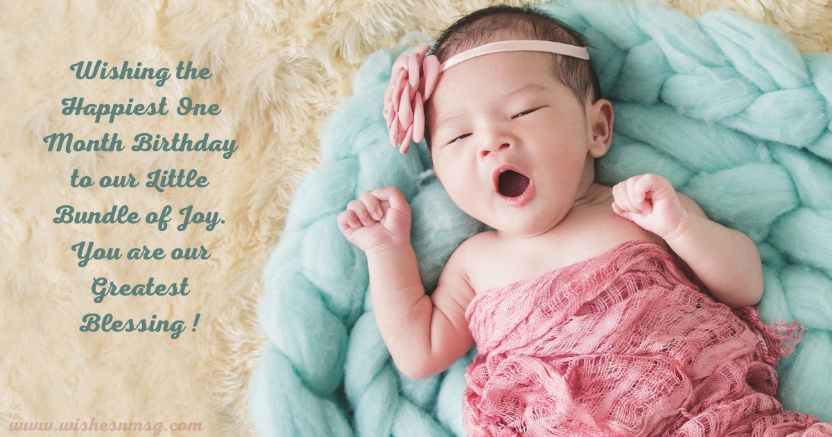 300+ Best 1 Month One Month Birthday Wishes For Baby Boy With Cake And